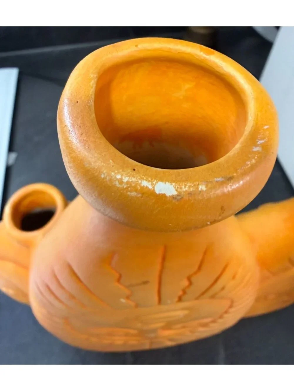Vintage Mexican Celestial Sun & Moon Face Vase 11